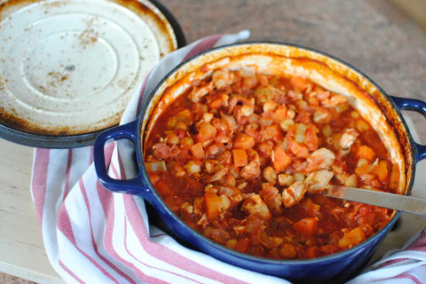 home cooking presented in a cooking pot