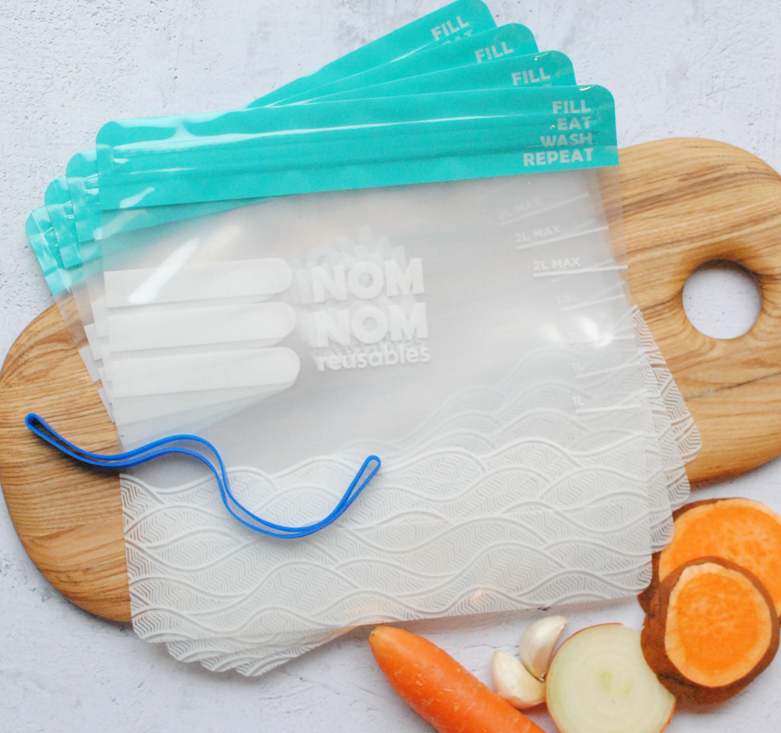 Nom Nom kids clear freezer bags