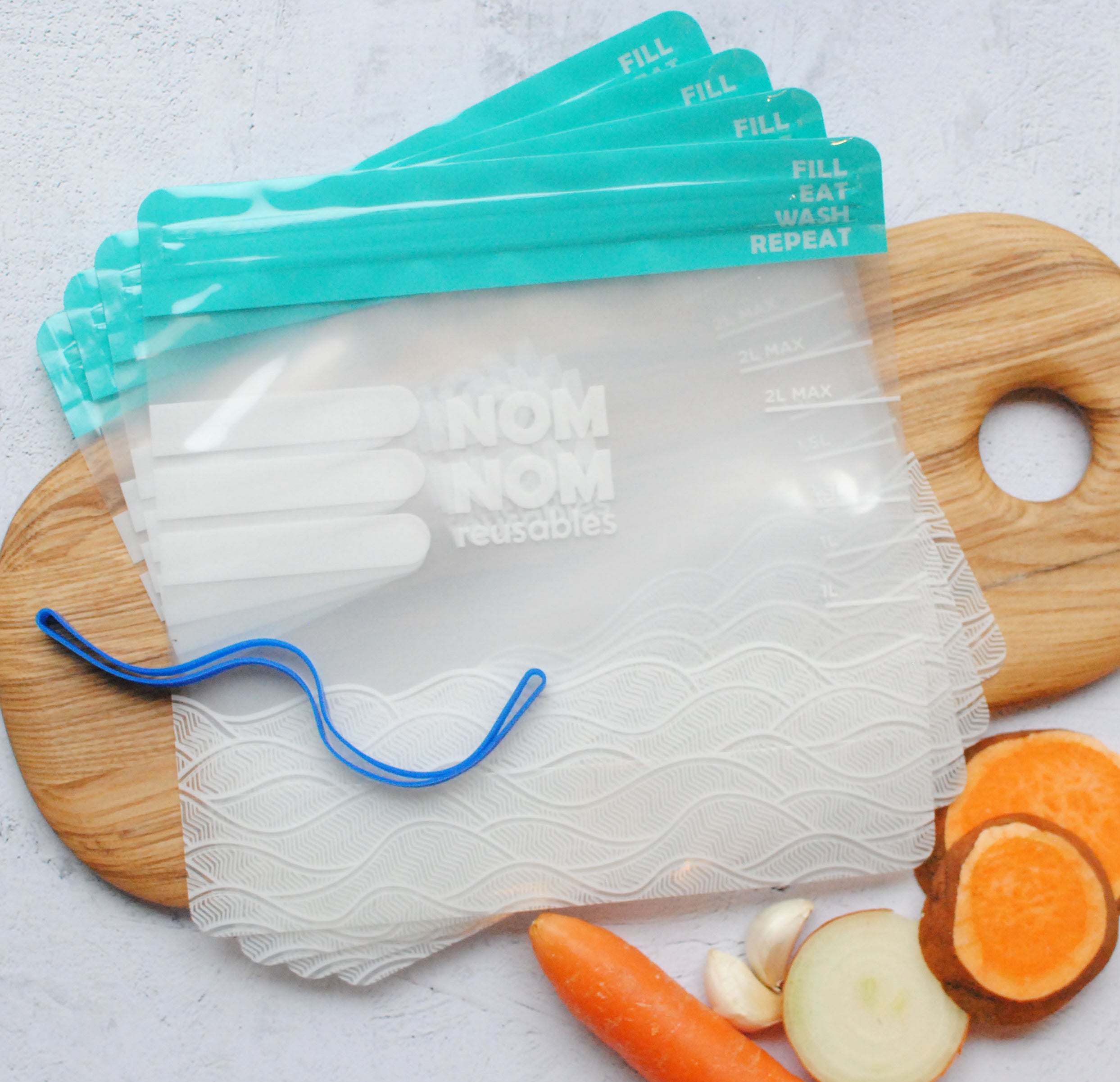 Nom Nom kids clear freezer bags