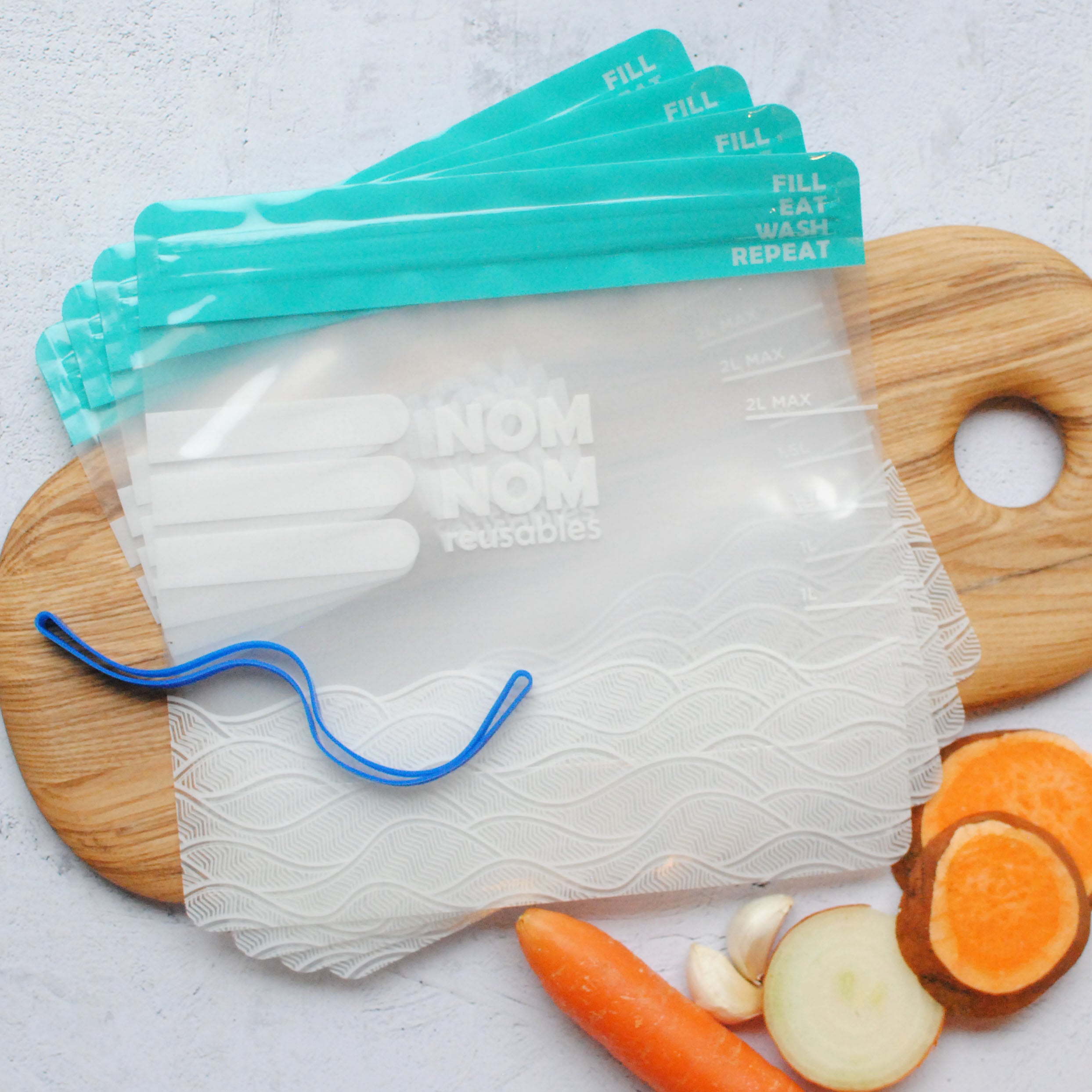 Nom Nom kids clear freezer bags