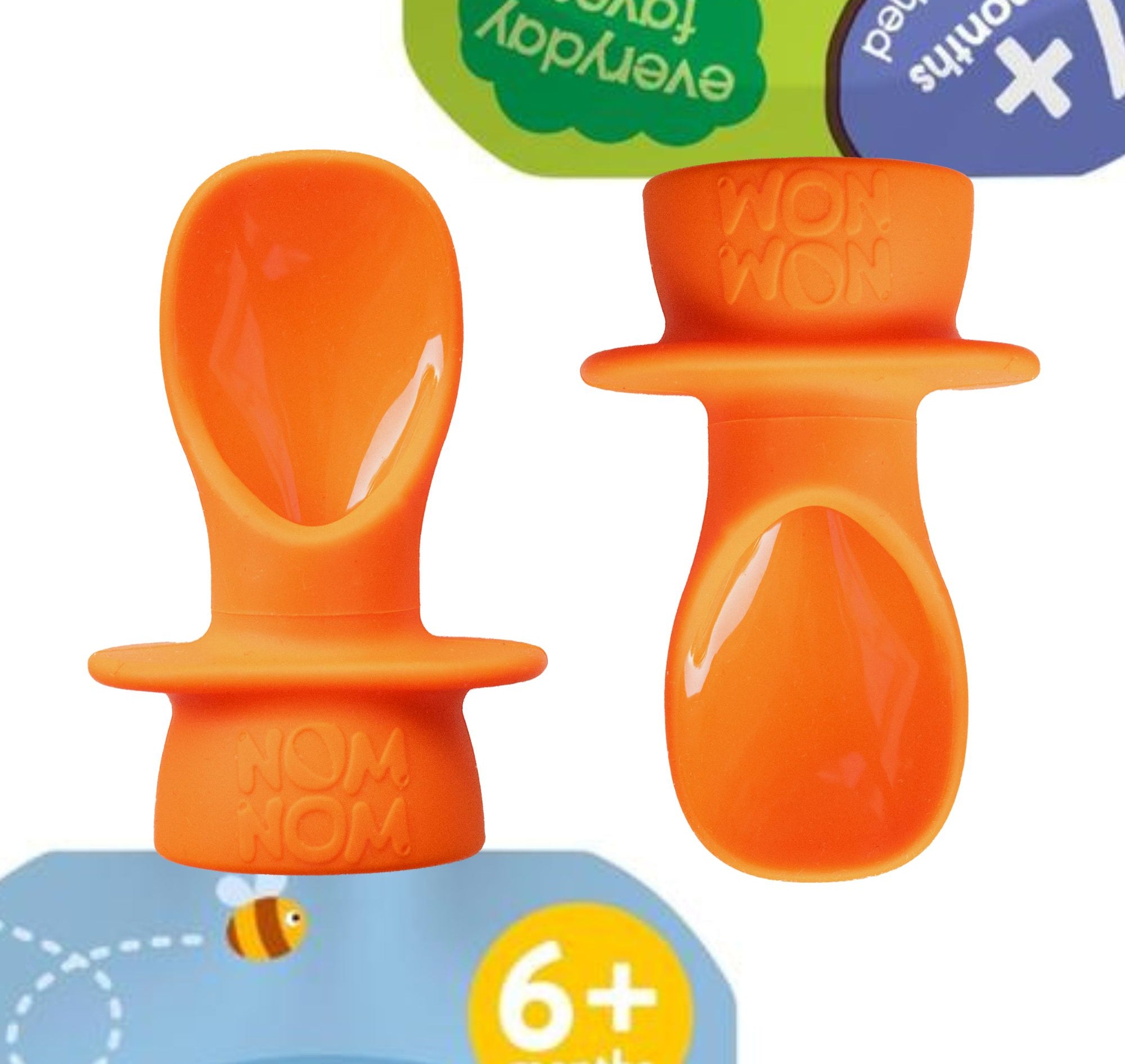 Little Nom Nom silicone pouch spoons pack of 2 on baby food pouches