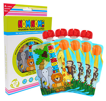 Nom Nom kids reusable yogurt pouch set