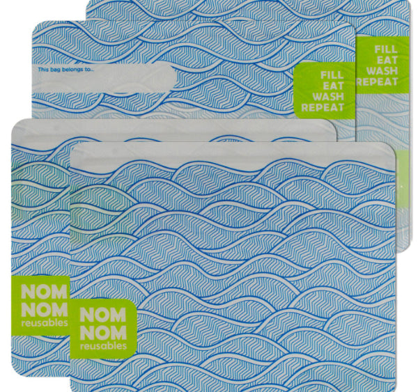 Nom Nom kids wave design reusable sandwich bags