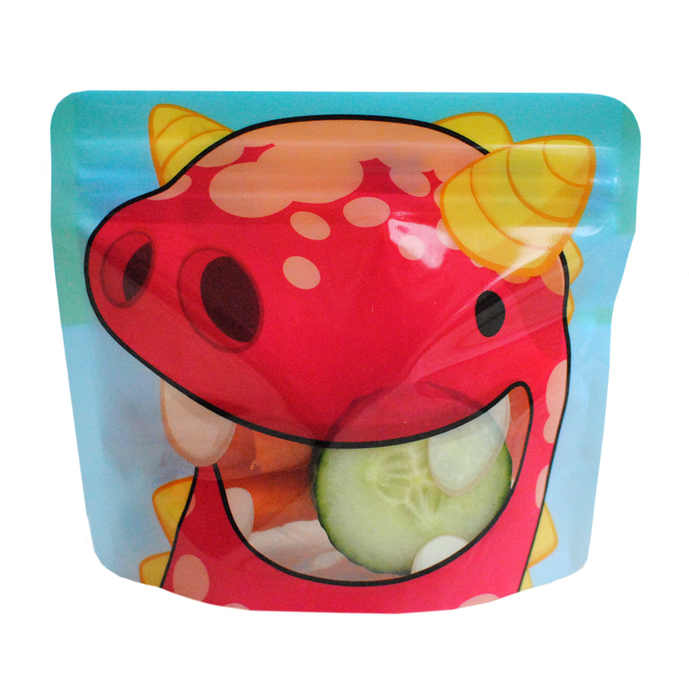 Nom Nom kids red monster reusable pouch with vegatables