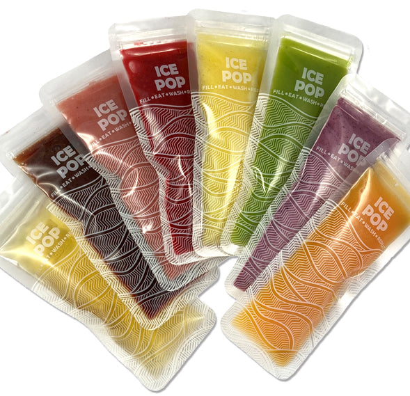 Nom Nom kids reusable ice pops with different flavour homemade filling