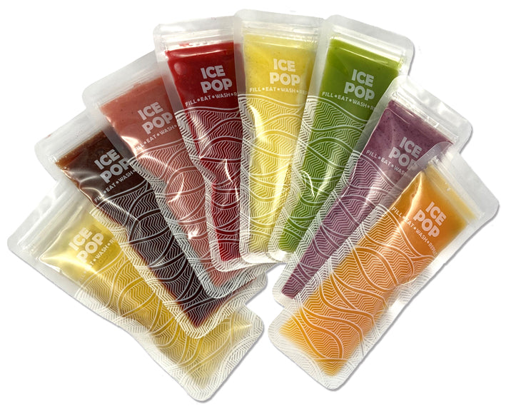 Nom Nom kids reusable ice pops with different flavour homemade filling