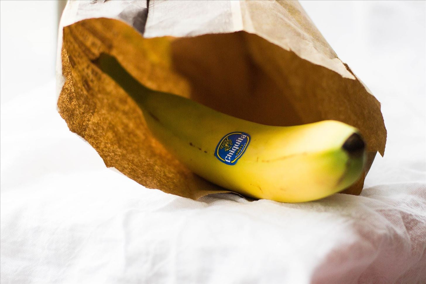 ripening papaya in paper bag with banana illustration