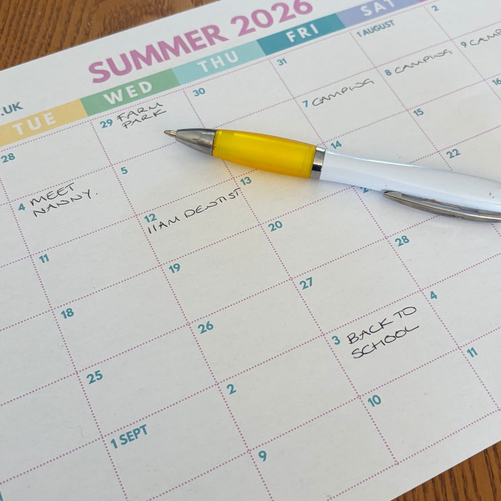 Summer Holiday Printable Calendar