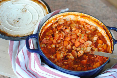 home cooking presented in a cooking pot 