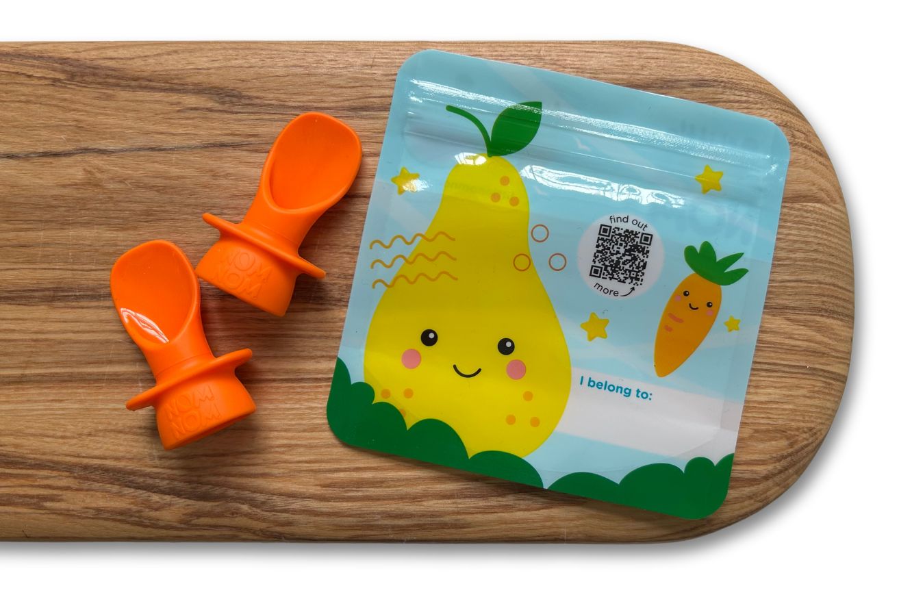 little nom nom silicone pouch spoon and travel bag