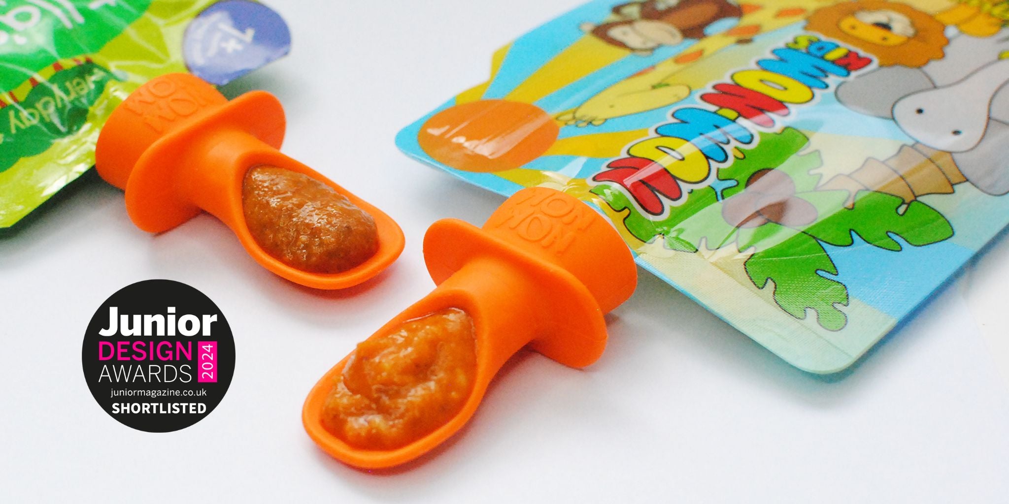 Junior design award shortlisted badge for silicone pouch spoons