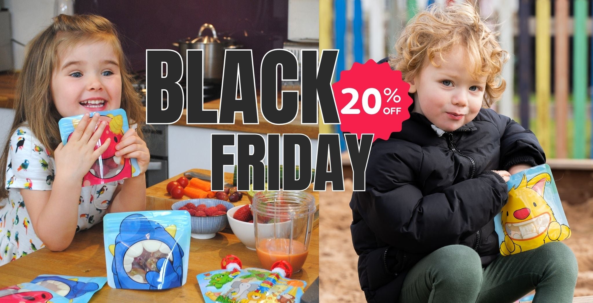 Nom Nom Kids Black friday sale offer of 20% off all products