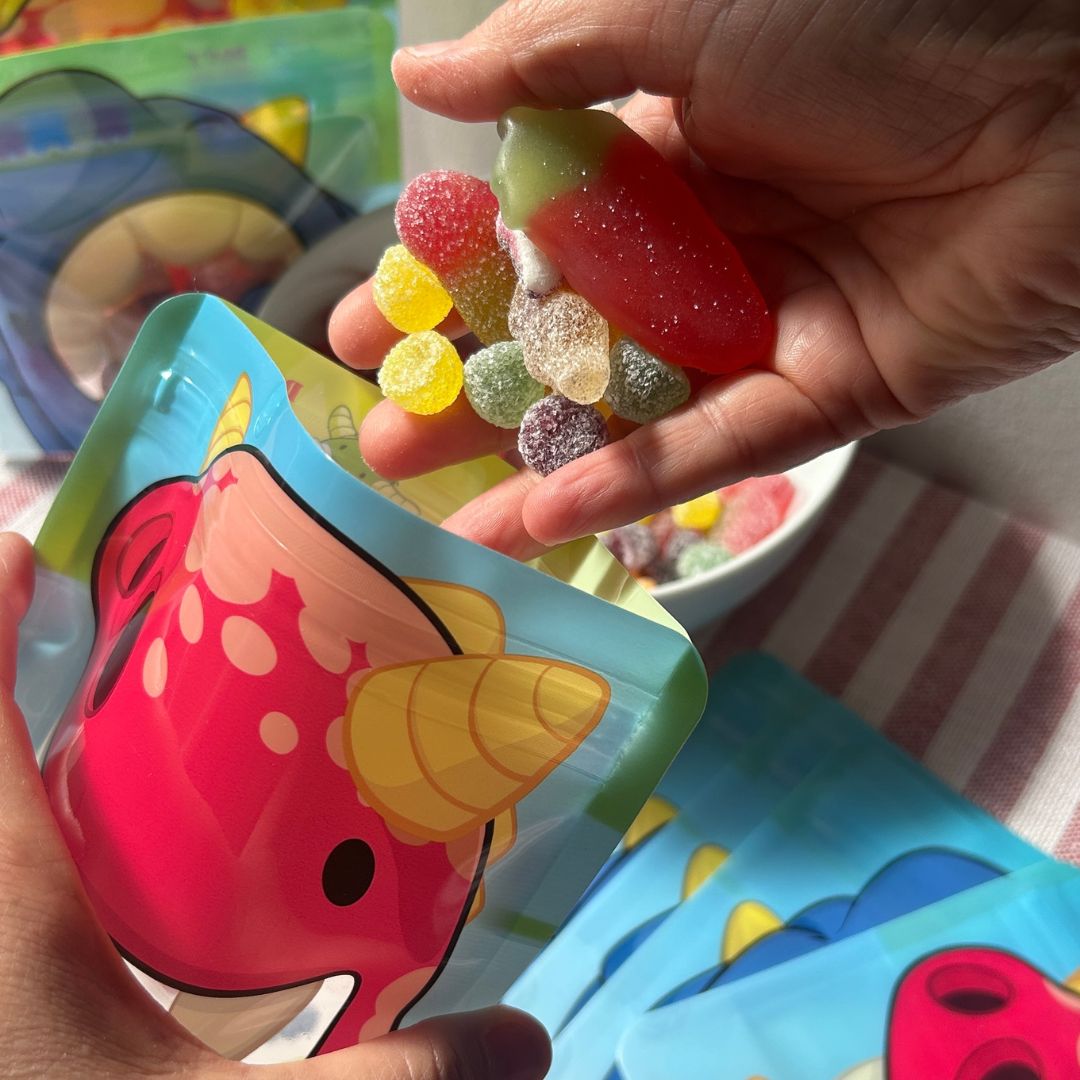 sweets being poured into party bags