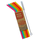 nom nom kids silicone straws with a cleaning brush