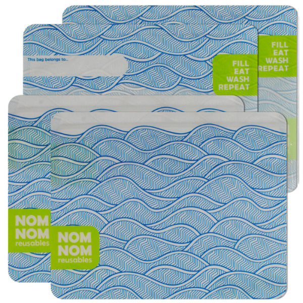 Nom Nom kids wave design reusable sandwich bags 
