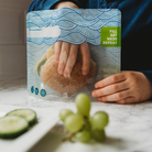 lunch roll in a reusable sandwich bag